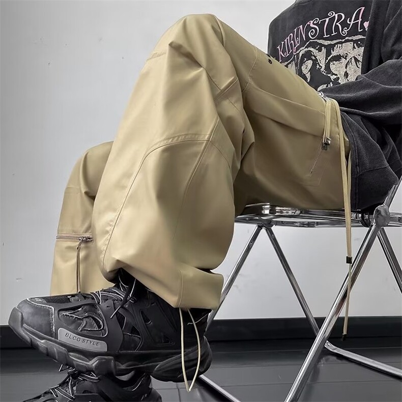 灰色工装裤男2024新款春秋季垂感G086P50,男装休闲裤,星座1116-2