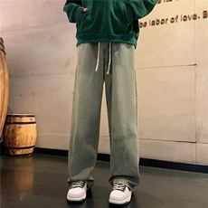k1012-p50-控68M-5XL美式高阶黄泥拉链宽松大码牛仔裤cityboy，男装牛仔裤，星座116