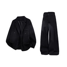 韩版休闲西装套装外套高级痞帅宽松韩版西服外套西裤整套搭配P135，男装西服套装，电商B319