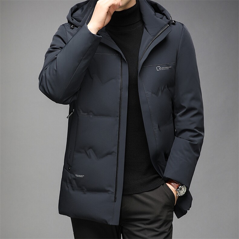 可脱卸帽羽绒服男冬季保暖休闲外套中年爸爸男羽绒服HPN2152-P320图片