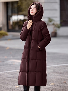 现货2025冬季新款肌理感白鸭绒羽绒服女设计感时尚连帽加厚外套图片