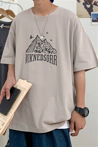2023夏季新款港风宽松大码圆领套头短袖T恤T07-P28，男装T恤，星座914-3