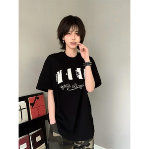 网图有货夏季小香贴布珍珠字母刺绣短袖T恤男女情侣上衣A608-P45