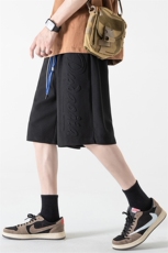 2023夏新款华夫格钢印字母休闲裤男透气五分抽绳短裤DK28859-P35，男装休闲裤，电商A082