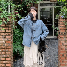 新中式牛仔外套女2025新款宽松时尚设计感洋气风上衣NZ060-P88，男装工装外套，星座911-3