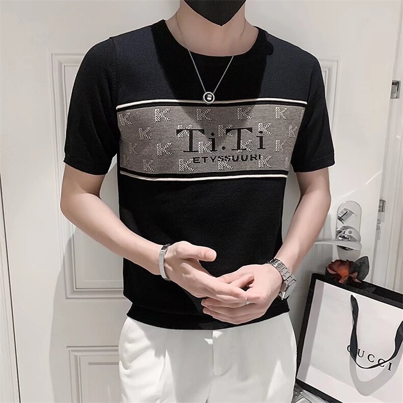 夏季男士t恤修身半袖潮流休闲圆领体恤帅气青年休闲半截袖T3345,男装T恤,星座1116A-2（原606A-1）