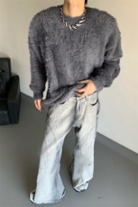 巴黎街头柔软情侣款宽松毛衣时髦复古格调舒适质感毛衣HY609TP60，男装针织衫/毛衣，电商A102B