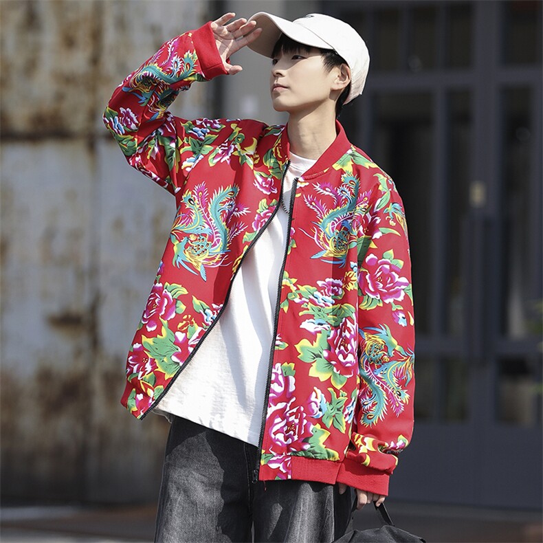 Y203秋冬棒球领开衫夹克外套大码团队服新中式表演出汉服开衫潮男,男装夹克,星座115A(原星座507）