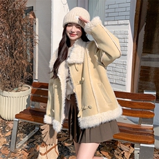 新款现货！冬装皮毛一体羊羔毛外套2C133-8817-P190-K288，女装短外套，2C133