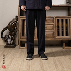 风男装宽松男士麻料休闲长裤KZ01P70，男装休闲裤，钱塘802