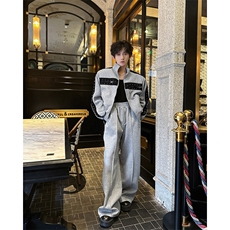 现货！25重工铆钉休闲撞色运动套装TZ16-衣服p128-裤子p88，男装休闲套装，电商B288