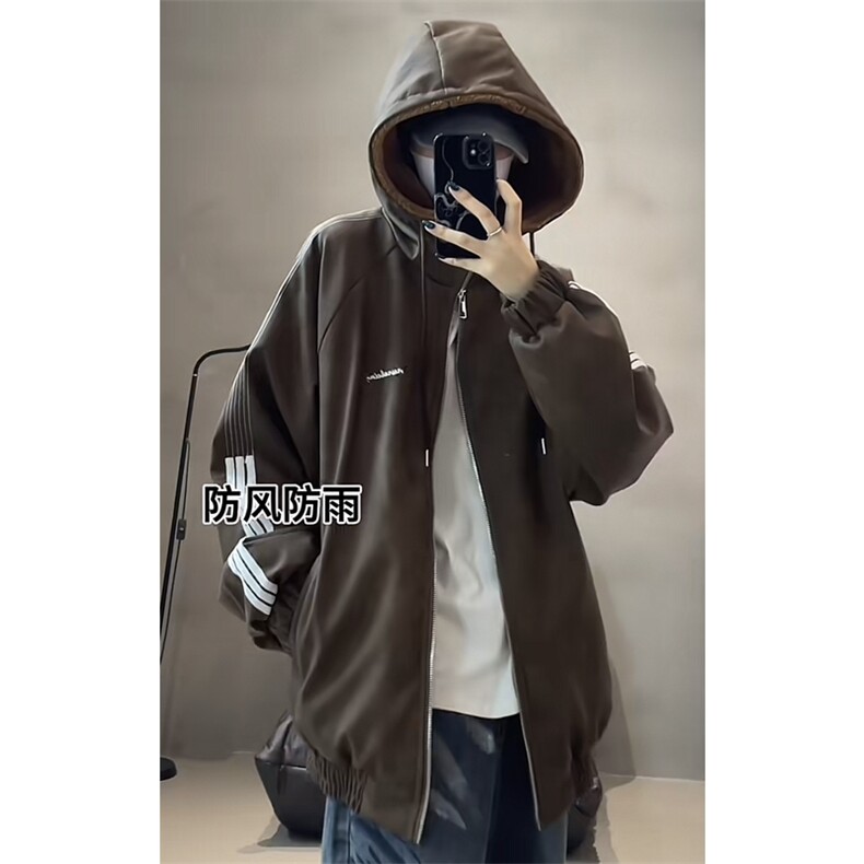 现货网图切片羊羔毛内胆三条杠棉服美拉德皮棉衣M2412-特P100,男装棉衣,星座1213