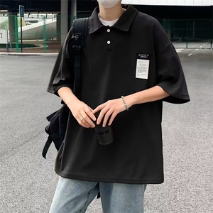 夏季流行青年男生短袖POLO衫衬衣休闲宽松舒适吸汗上衣图片