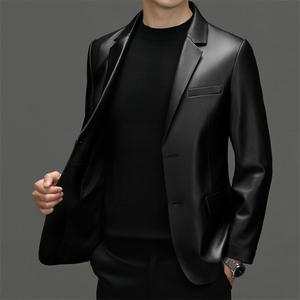 23106秋冬新款海宁男士真皮皮衣皮西服休闲男装外套百搭P700图片