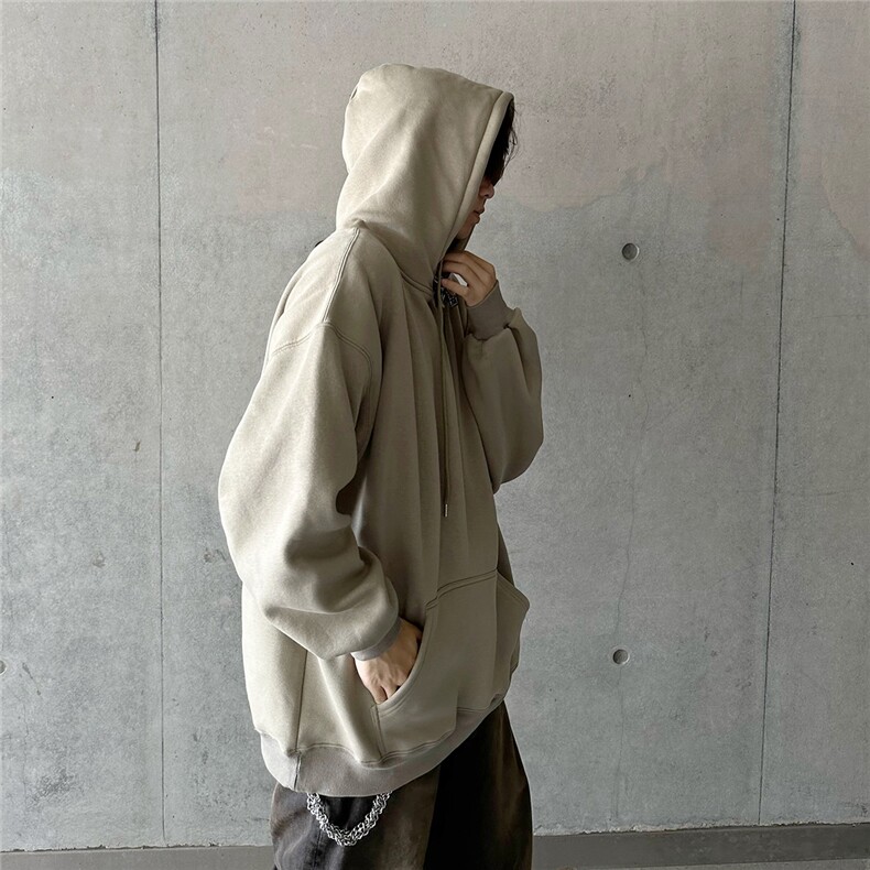 奥利绒秋冬纯色宽松男士连帽卫衣D328-WY399-薄款特P38厚款P48,男装卫衣,电商D328
