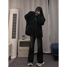 美式hiphop牛仔裤修身直筒微喇叭裤，男装牛仔裤，星座310A-4