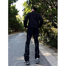 高街美式复古漆点泼墨牛仔裤嘻哈痞帅常规55加绒65，男装牛仔裤，星座310A-4