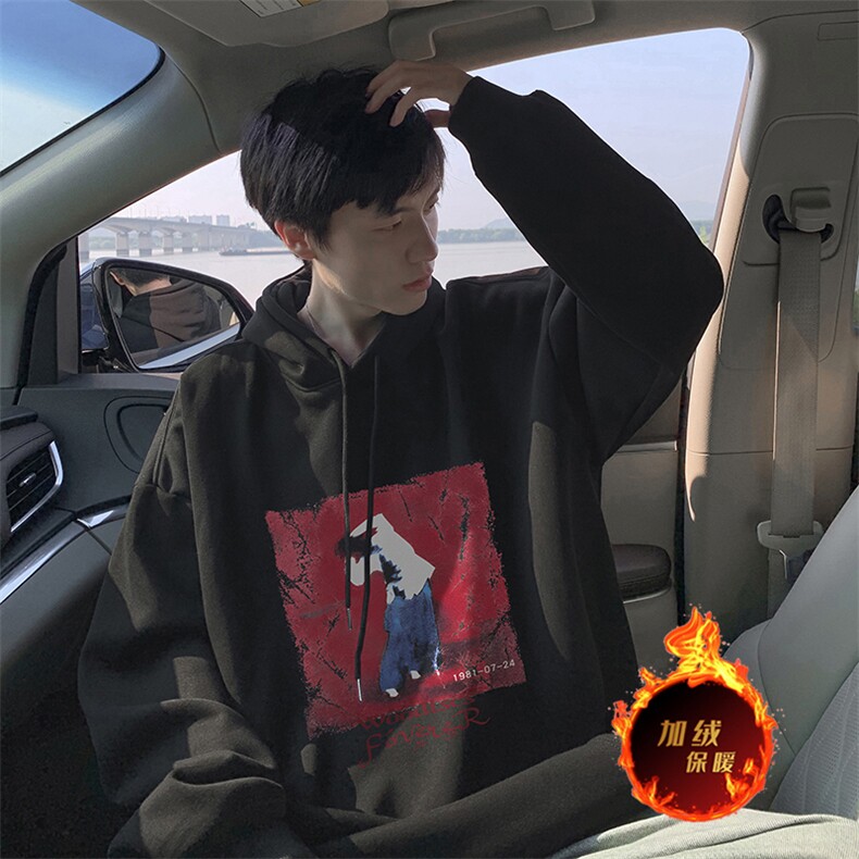 抖音得物供货可提供视频秋冬重磅美式宽松连帽卫衣DL2077,男装卫衣,电商A486