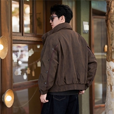 品质款加绒麂皮绒面料大货宽松男装皮衣夹克C317-J989-P245，男装夹克，电商C317