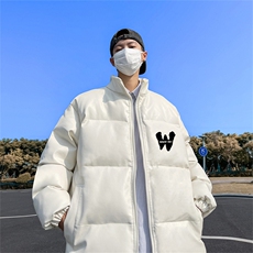 均可提供短视频高品质港风W印花PU皮加厚棉衣PM105-p110控148，男装棉衣，星座508（原C305）
