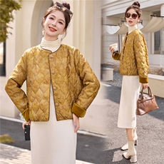 2025冬装新款大量现货简约时尚新中式复古提花棉衣，女装棉衣/棉服，芭米依尚