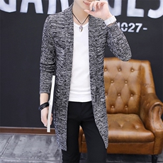 Y9309男士毛衣线衣针织开衫男潮修身中长款披风针织外套男，男装针织衫/毛衣，电商D310（原电商305）