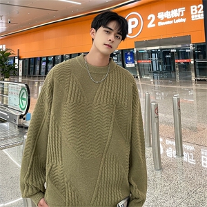 M8179/P65冬季毛衣男冬季慵懒?潮牌针织衫秋冬美式复古保暖外套图片