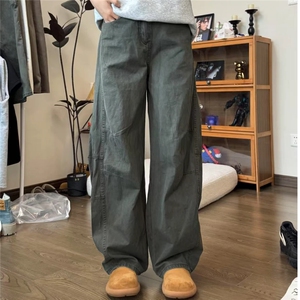 网图慎用  抖音品质 复古阔腿多口袋工装裤直筒宽松310A-D112-P30图片