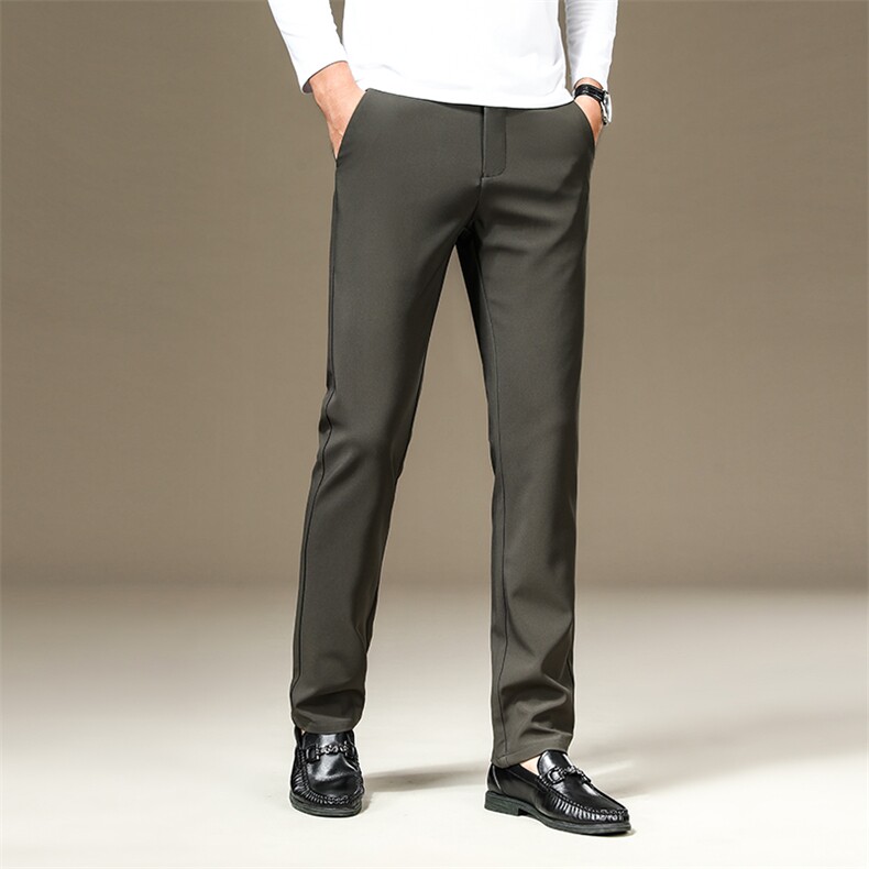 免烫弹力西裤男修身小脚韩版商务休闲裤秋冬季加绒弹性男士裤子，男装西裤，星座505-2（原电商A260-1)