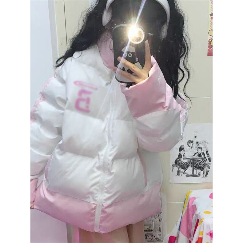 F1030-P128小众设计复古潮条纹棉服外套新款宽松加厚休闲面包服,女装短外套,星座617A-2