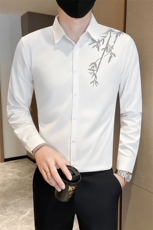 黑秋冬男士烫砖社会小伙店主风长袖衬衫301A-1/CS601/P58，男装衬衫，星座301A-1