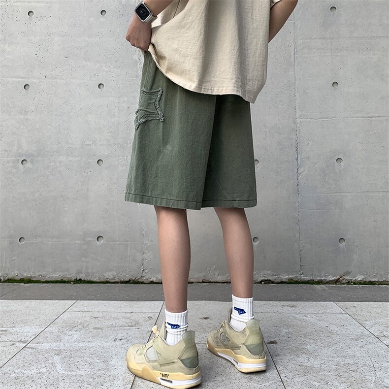 2024夏季新款外景大码美式复古水洗vibe短裤M-5XHK23172-特P35,男装休闲裤,电商A022