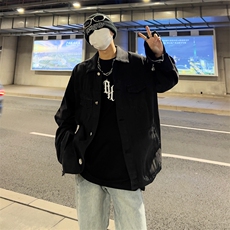 牛仔外套男韩版潮流痞子帅气2024春秋新款ins宽松夹克W4786-P58，男装夹克，星座412-3