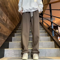 美式高街潮牌卫裤男女宽松大码直筒运动裤子假排扣春秋休闲长裤，男装休闲裤，星座601-2