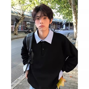 现货 美式宽松假两件长袖polo衫W18/P45图片