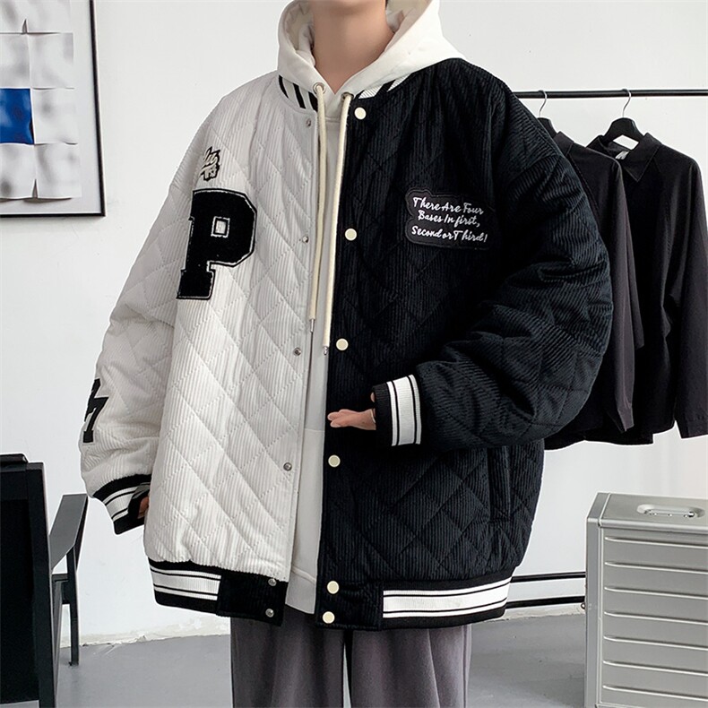 冬款青少年港风加棉加厚棉服运动棒球服外套男8160-P125控价168,男装棉衣,电商A441-1