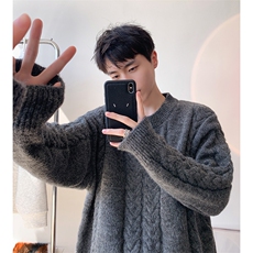 毛衣男秋冬新款港风宽松针织毛衫MYA5-P65，男装针织衫/毛衣，星座214-3
