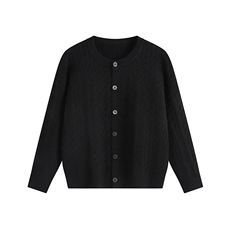 二开M2805-特P60光板纯色针织开衫男宽松简约麻花毛衣外套男装，男装针织衫/毛衣，电商D310B