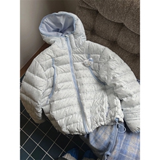 1506A/G79100/P94韩系蓝色甜美波点连帽排骨棉服，男装棉衣，星座1506A