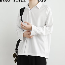 1506-1/QA010/P28衬衣男士气质垂感免烫白色衬衫男长袖痞帅，男装衬衫，星座1506