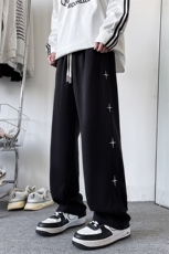 K128/P50春装新款现货刺绣运动裤男卫裤宽松大码宽松休闲裤直筒裤，男装休闲裤，电商基地A050