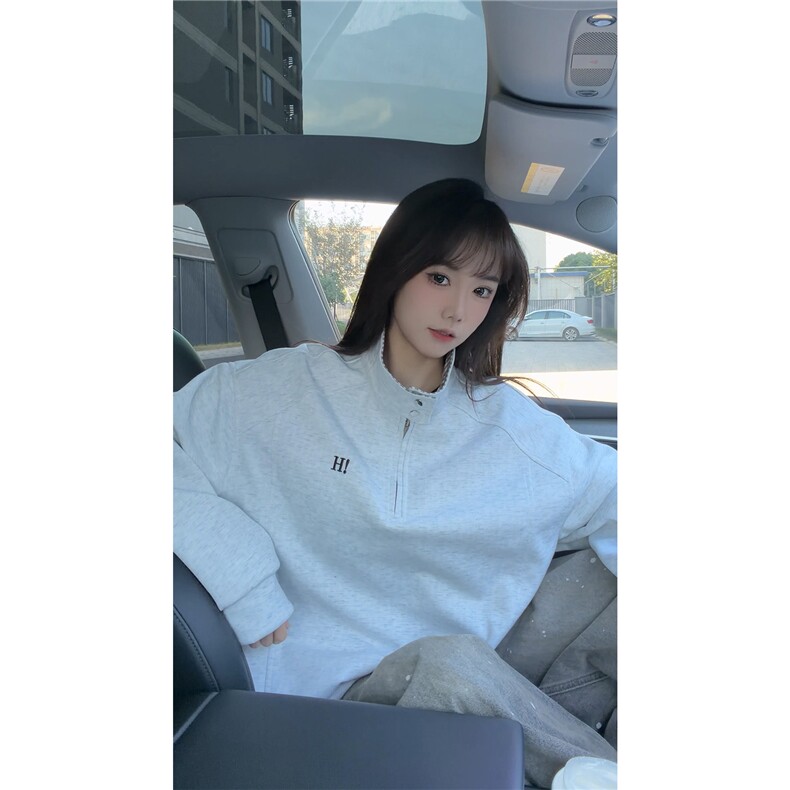 秋冬男士美式半拉链立领运动卫衣男女潮牌秋季情侣外套Polo衫p55,男装Polo衫,电商B319