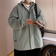 新款连帽冲锋衣夹克男港风潮流宽松休闲外套JK2302-P68，男装夹克，星座717