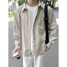 1506-1/C30801/P43美式格子衬衫男长袖秋季2026新款休闲百搭时尚，男装衬衫，星座1506-1