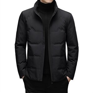新款冬季鹅绒羽绒服男士休闲立领中青年外套夹克SNNYR86860-P220图片