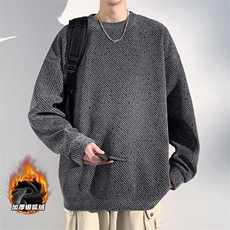 舒适银狐绒雪尼尔520g重磅斜纹长袖卫衣男W5064J加绒-特P40控78，男装卫衣，电商A001