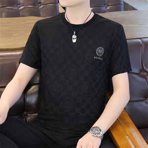 夏季男士短袖T恤薄款男装青年时尚休闲上衣半袖圆领新款体恤衫男图片