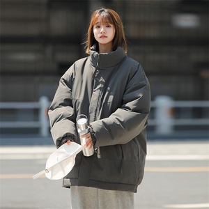 现货美式高街休闲夹克冬季立领纯色三防户外工装加厚棉服外套图片