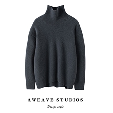 2025春秋新款羊绒衫女100山羊绒加厚高领长袖针织衫套头纯色上衣，女装羊绒衫，咔绒特