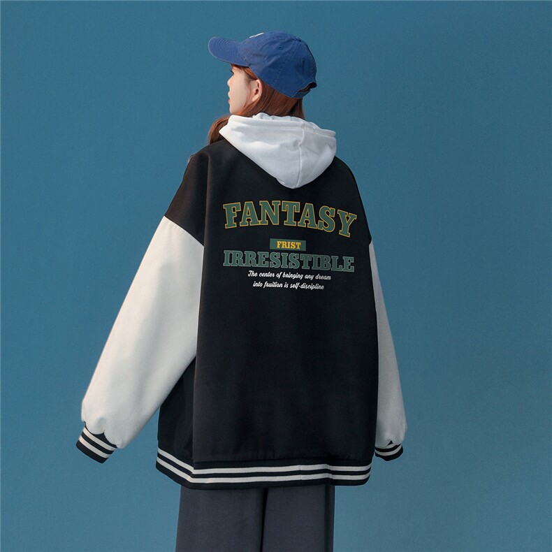 中性风23春季新款港风潮流字母翻领棒球服夹克外套G607P85控108,男装夹克,A247A